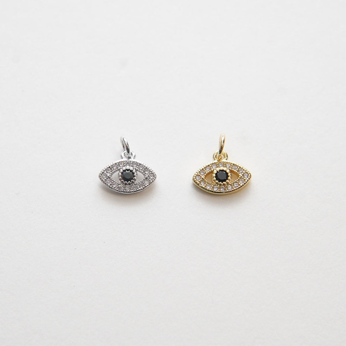18K Gold Filled Evil Eye CZ Charm Pendant for Jewelry Making