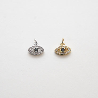 18K Gold Filled Evil Eye CZ Charm Pendant for Jewelry Making