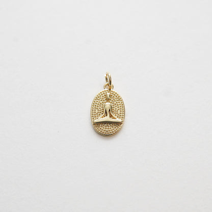 Gold Yoga Charms,18K Gold Filled Yoga Pendant,Silver Yoga Charm Bracelet Necklace for DIY Jewelry Making Supply