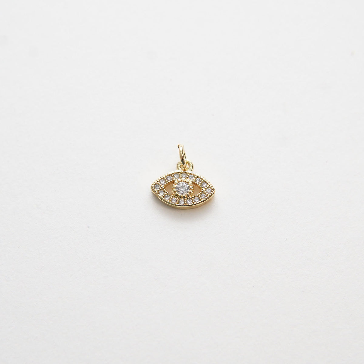 18K Gold Filled Cubic Zirconia Evil Eye Charm Pendant for Jewelry Making