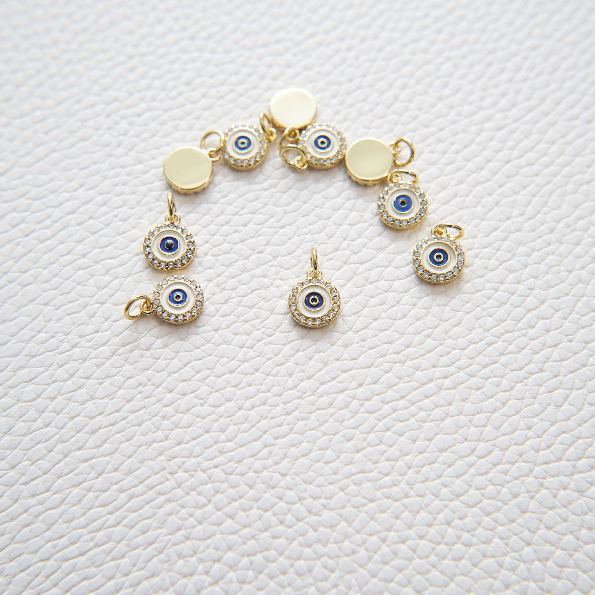 Gold Evil Eye Charms,18K Gold Filled Evil Eye Pendant,CZ Micro Pave Silver Evil Eye Charm Bracelet Necklace for DIY Jewelry M