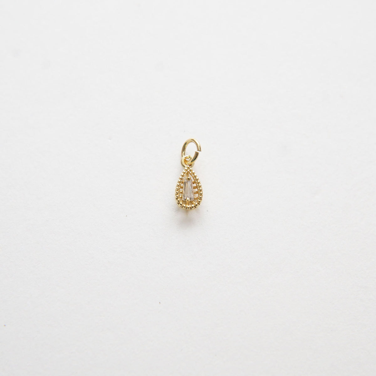 Gold Teardrop Charms,18K Gold Filled Teardrop Pendant,CZ Micro Pave Silver Teardrop Charm Bracelet Necklace for DIY Jewelry M
