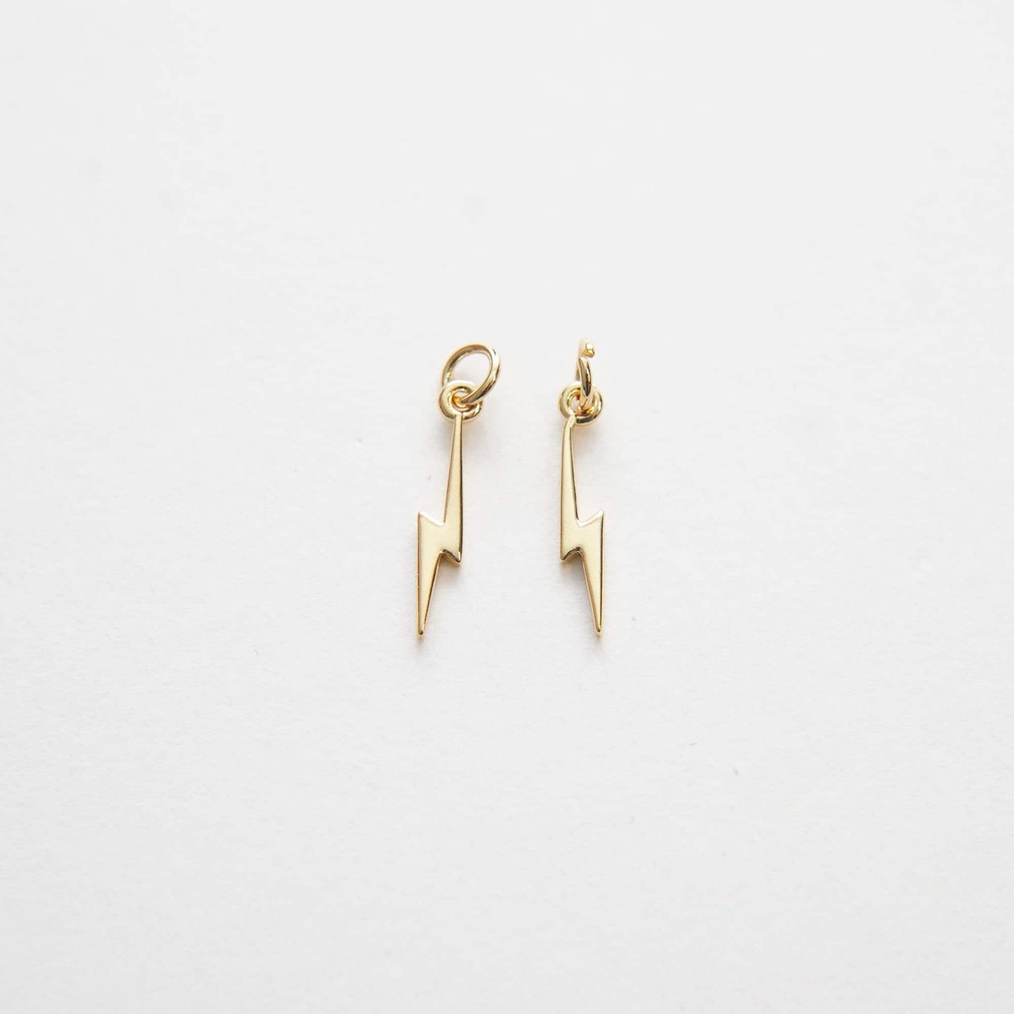 Gold Lightning Charms,18K Gold Filled Tiny Lightning Pendant,Silver Lightning Charm Bracelet Necklace for DIY Jewelry Making Supply