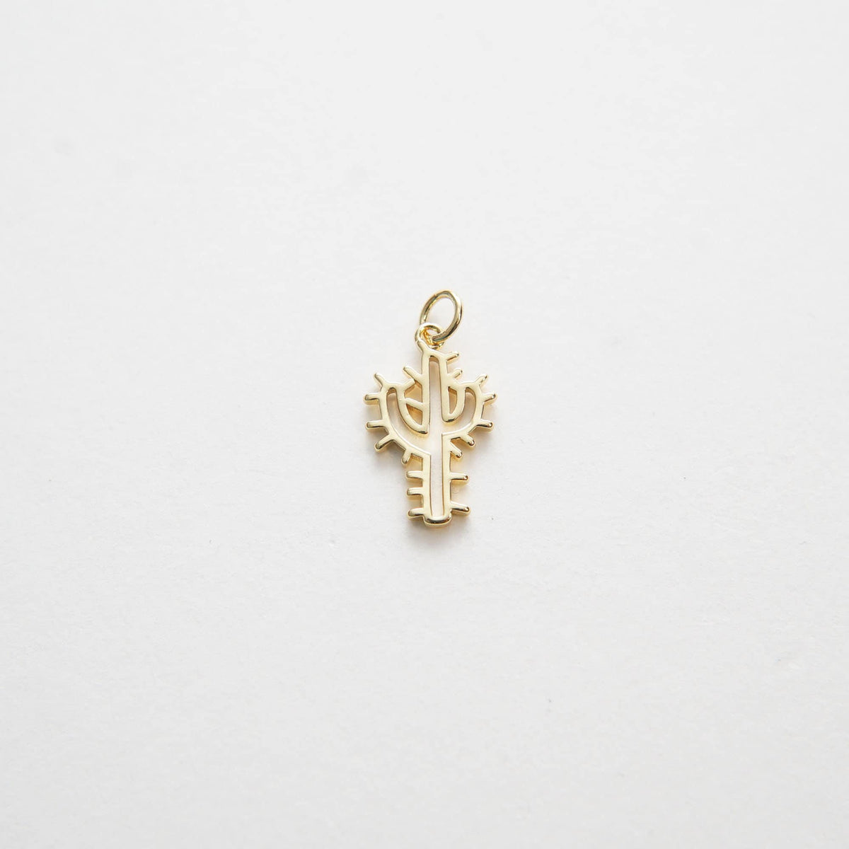 Gold Cactus Charms,18K Gold Filled Cactus Pendant,Silver Desert Charm Bracelet Necklace for DIY Jewelry Making Supply