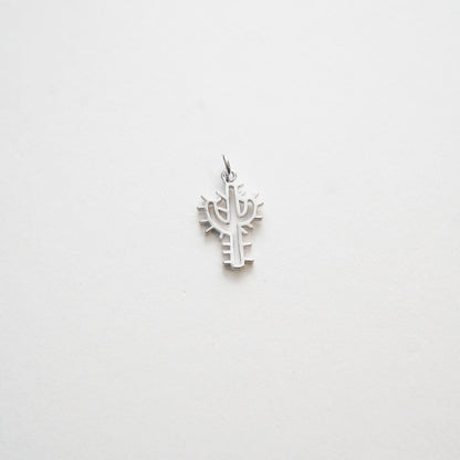 Gold Cactus Charms,18K Gold Filled Cactus Pendant,Silver Desert Charm Bracelet Necklace for DIY Jewelry Making Supply