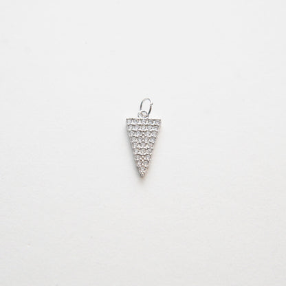 Gold Spike Charms,18K Gold Filled Triangle Pendant,CZ Micro Pave Silver Triangle Charm Bracelet Necklace for DIY Jewelry Maki