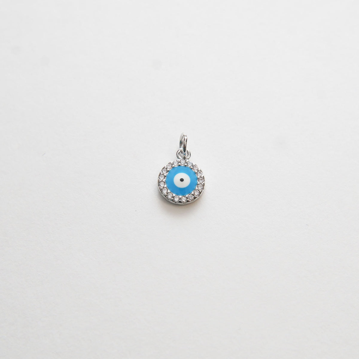 18K Gold Filled Cubic Zirconia Evil Eye Charm Pendant for Jewelry Making
