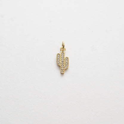 18K Gold Filled Cubic Zirconia Charm Pendant for Jewelry Making