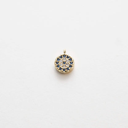 Gold Evil Eye Charms,18K Gold Filled Evil Eye Pendant,CZ Micro Pave Silver Evil Eye Charm Bracelet Necklace for DIY Jewelry M