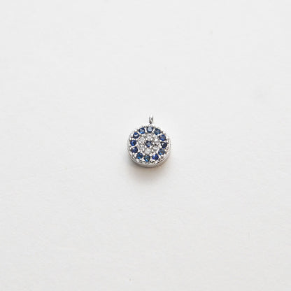 Gold Evil Eye Charms,18K Gold Filled Evil Eye Pendant,CZ Micro Pave Silver Evil Eye Charm Bracelet Necklace for DIY Jewelry M