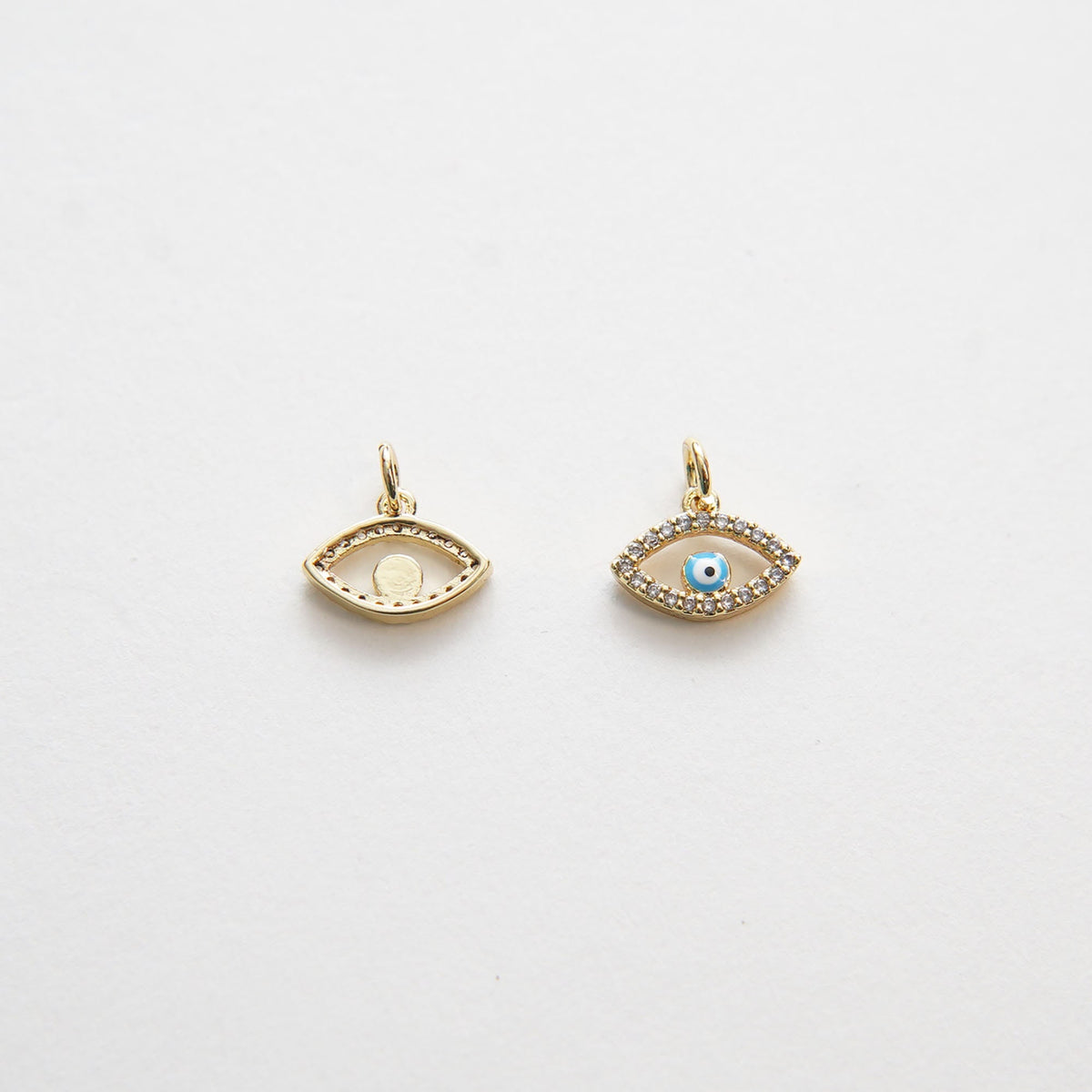 18K Gold Filled Evil Eye CZ Charm Pendant for Jewelry Making