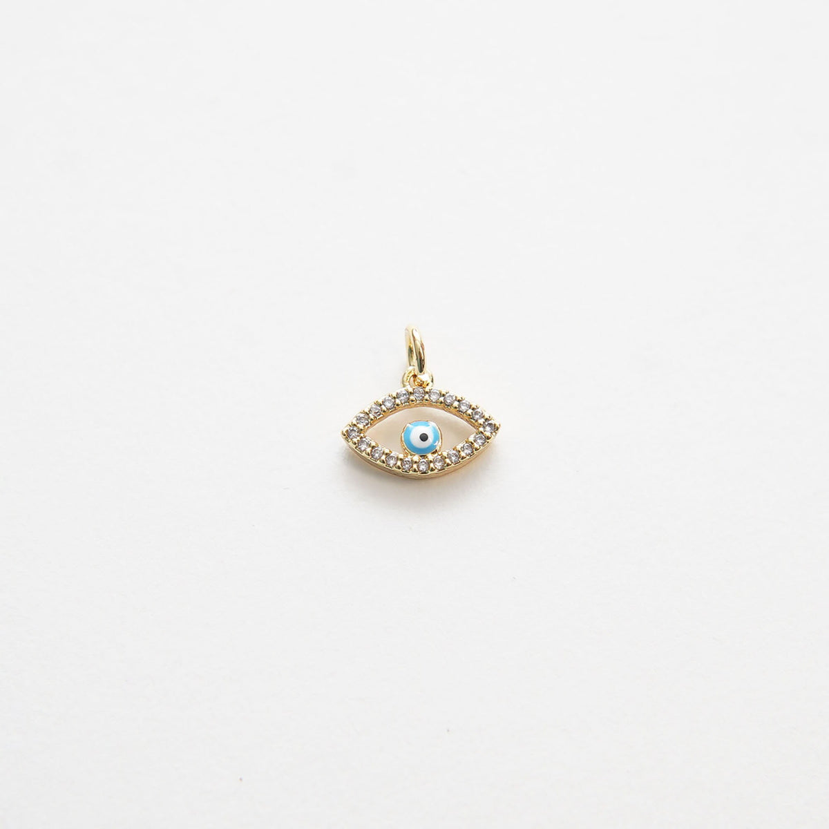 18K Gold Filled Evil Eye CZ Charm Pendant for Jewelry Making