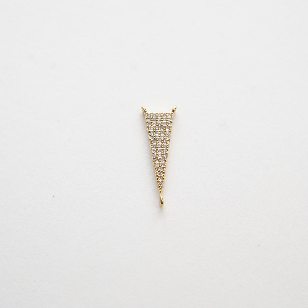 Gold Spike Charms,18K Gold Filled Triangle Pendant,CZ Micro Pave Silver Triangle Charm Bracelet Necklace for DIY Jewelry Maki