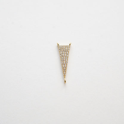 Gold Spike Charms,18K Gold Filled Triangle Pendant,CZ Micro Pave Silver Triangle Charm Bracelet Necklace for DIY Jewelry Maki