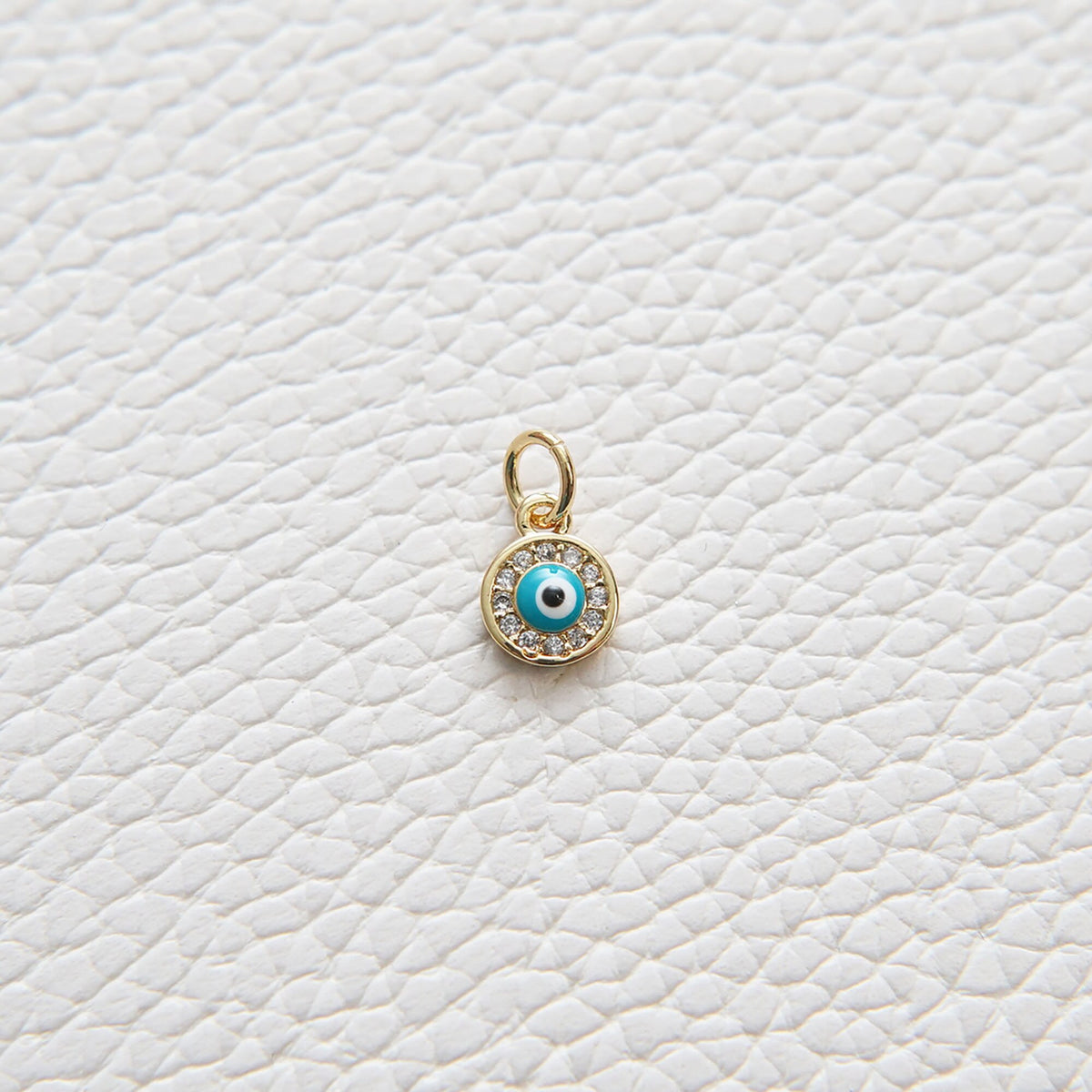 18K Gold Filled Evil Eye CZ Charm Pendant for Jewelry Making