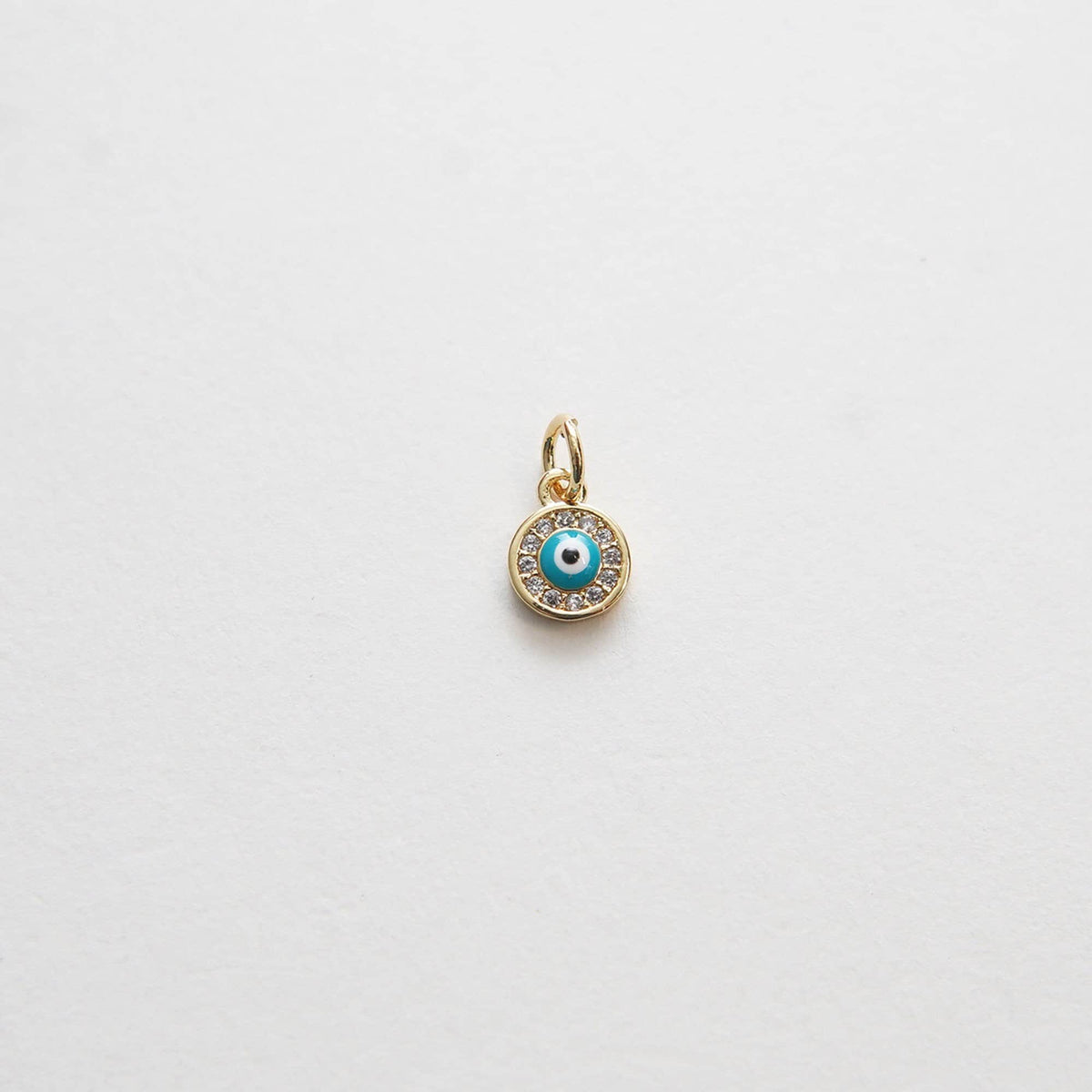 18K Gold Filled Evil Eye CZ Charm Pendant for Jewelry Making