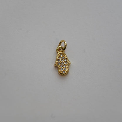 18K Gold Filled Hamsa Charm Pendant for Jewelry Making