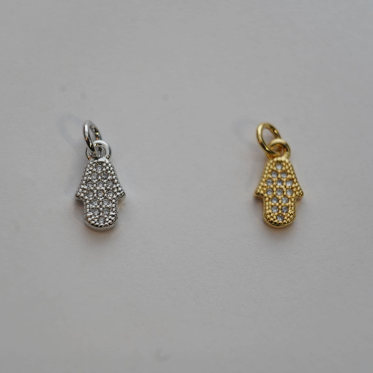 18K Gold Filled Hamsa Charm Pendant for Jewelry Making