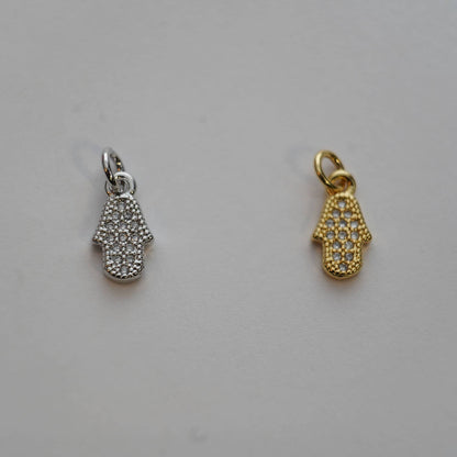 18K Gold Filled Hamsa Charm Pendant for Jewelry Making