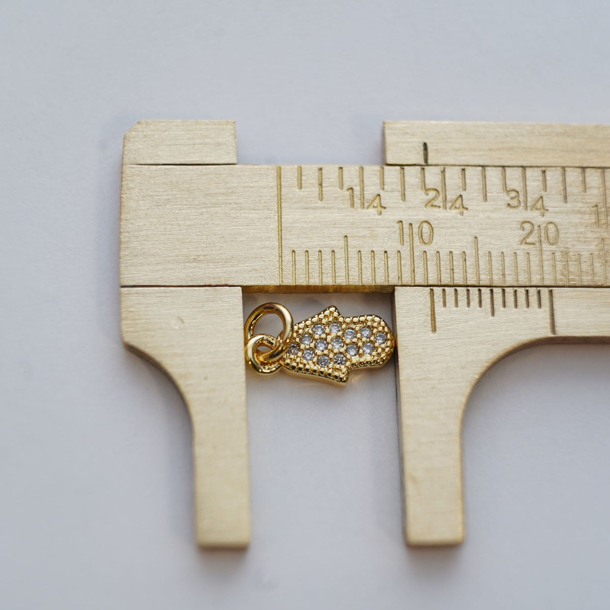 18K Gold Filled Hamsa Charm Pendant for Jewelry Making