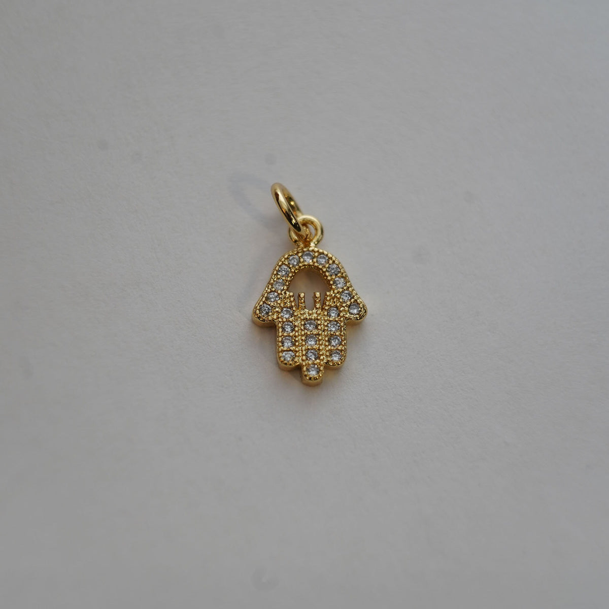 18K Gold Filled Hamsa Charm Pendant for Jewelry Making