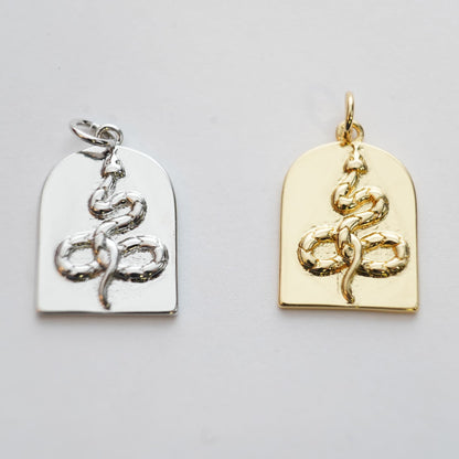 18K Gold Filled Snake Charm Pendant for Jewelry Making