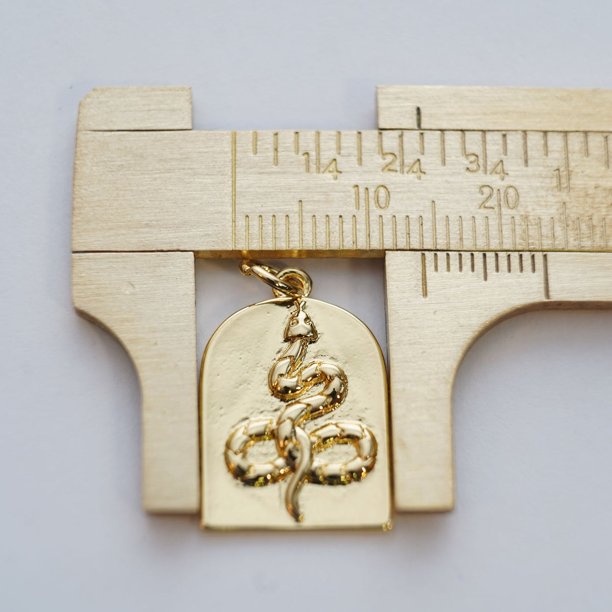 18K Gold Filled Snake Charm Pendant for Jewelry Making