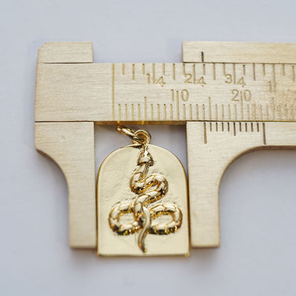 18K Gold Filled Snake Charm Pendant for Jewelry Making