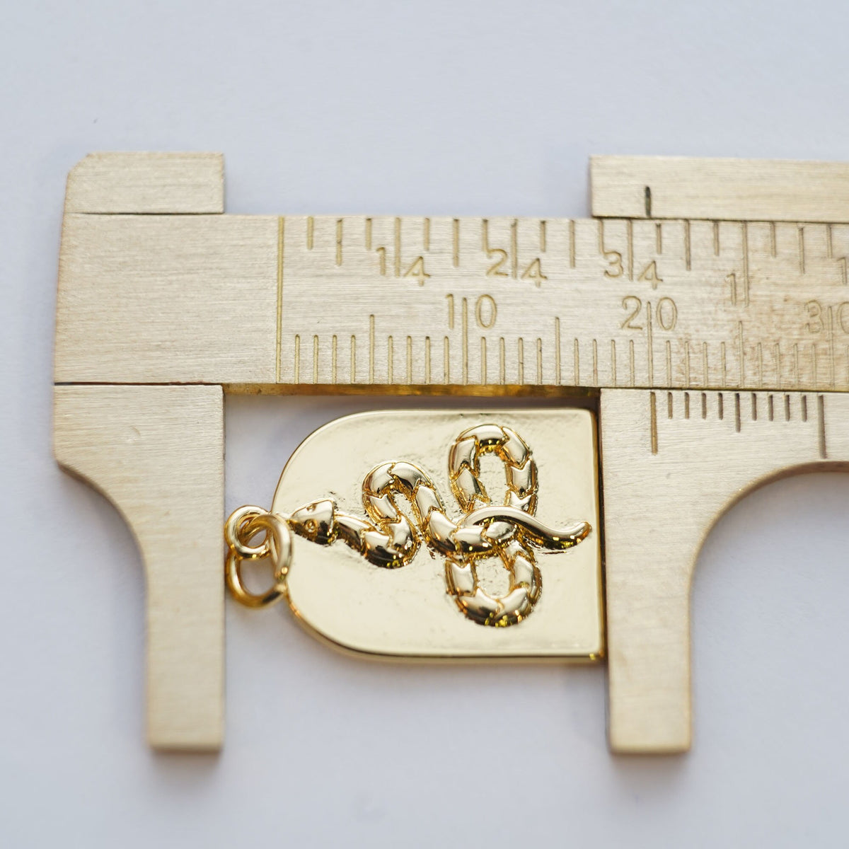 18K Gold Filled Snake Charm Pendant for Jewelry Making