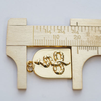 18K Gold Filled Snake Charm Pendant for Jewelry Making