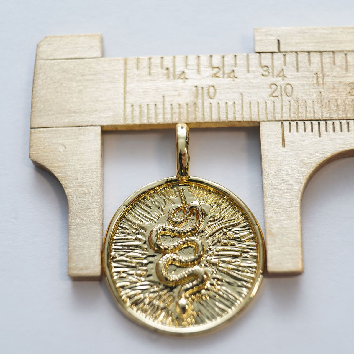 18K Gold Filled Snake Charm Pendant for Jewelry Making