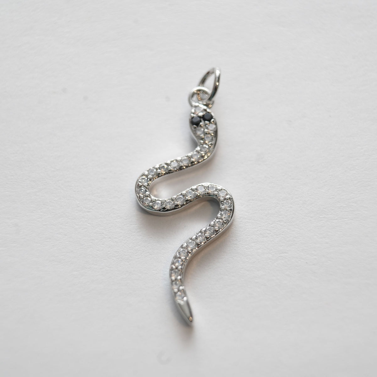 Gold Snake charms,18K Gold Filled CZ Snake Pendant,Silver Snake Charms Bracelet Necklace for DIY Jewelry Making Supply