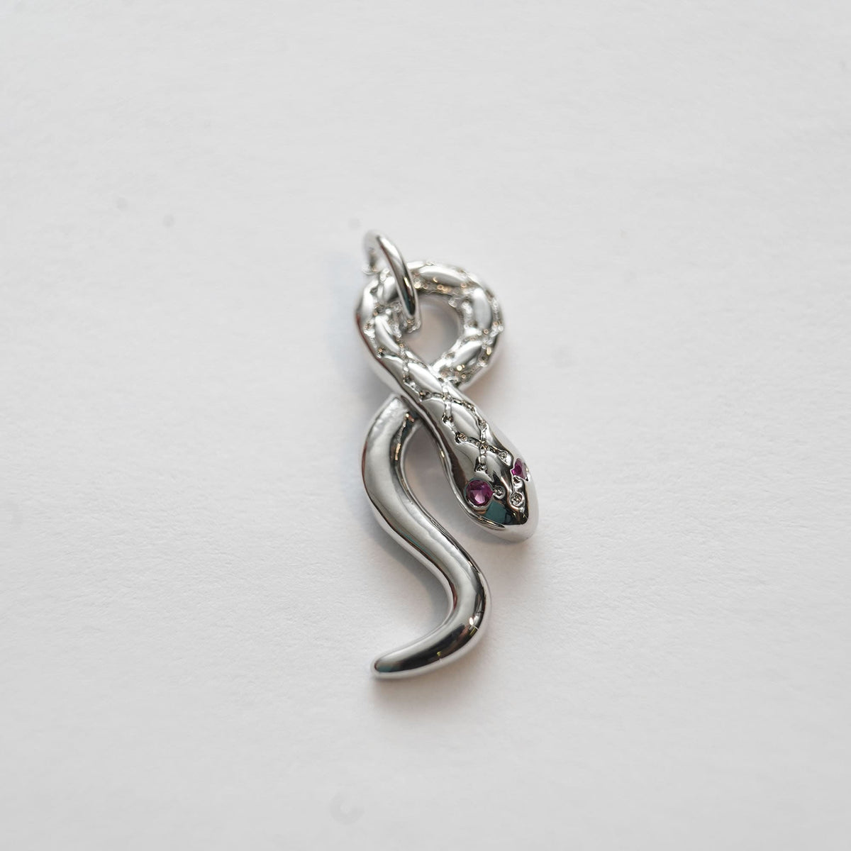 18K Gold Filled Snake CZ Charm Pendant for Jewelry Making