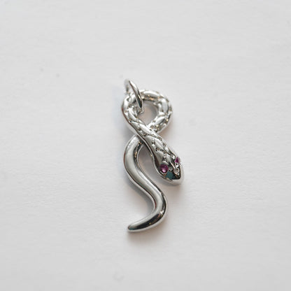 Gold Snake charms,18K Gold Filled CZ Snake Pendant,Silver Snake Charms Bracelet Necklace for DIY Jewelry Making Supply