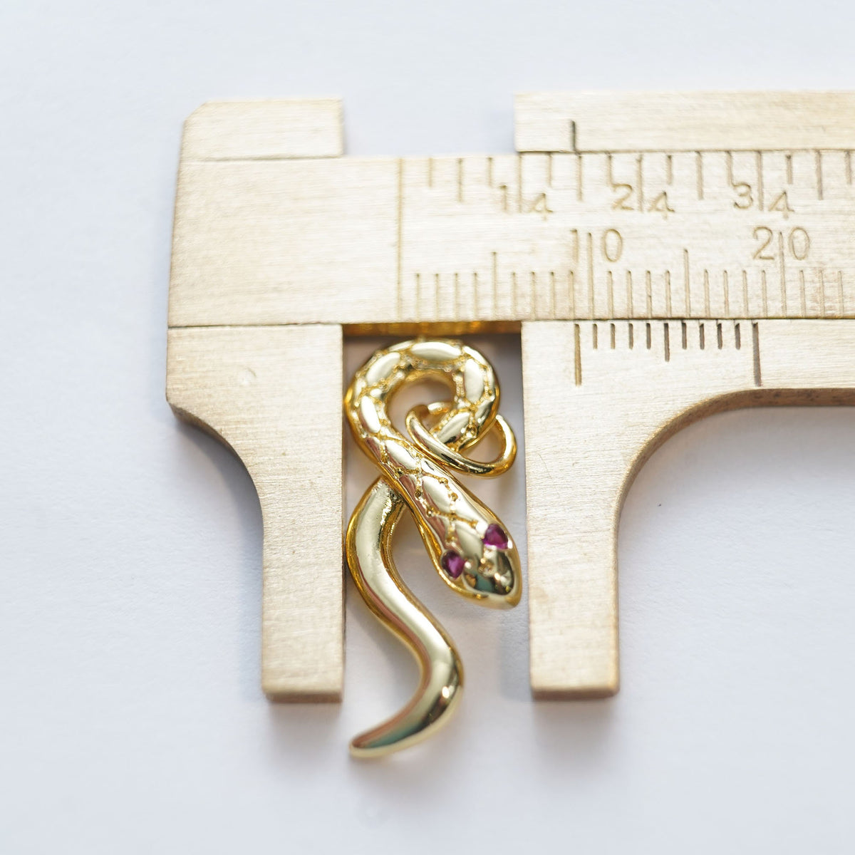18K Gold Filled Snake CZ Charm Pendant for Jewelry Making