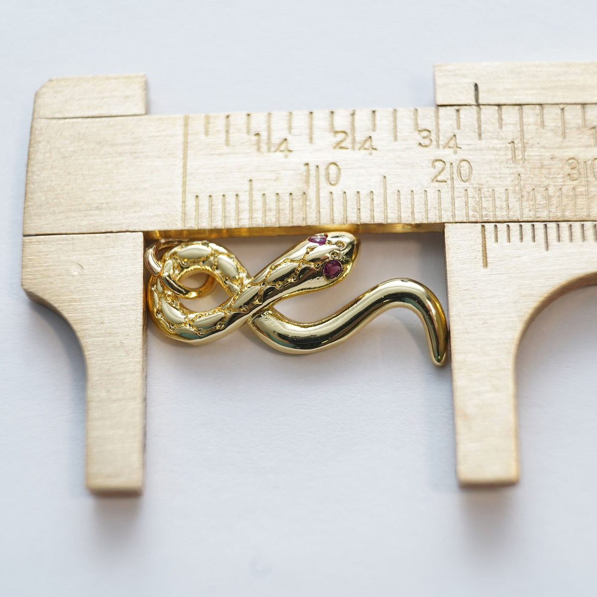 18K Gold Filled Snake CZ Charm Pendant for Jewelry Making