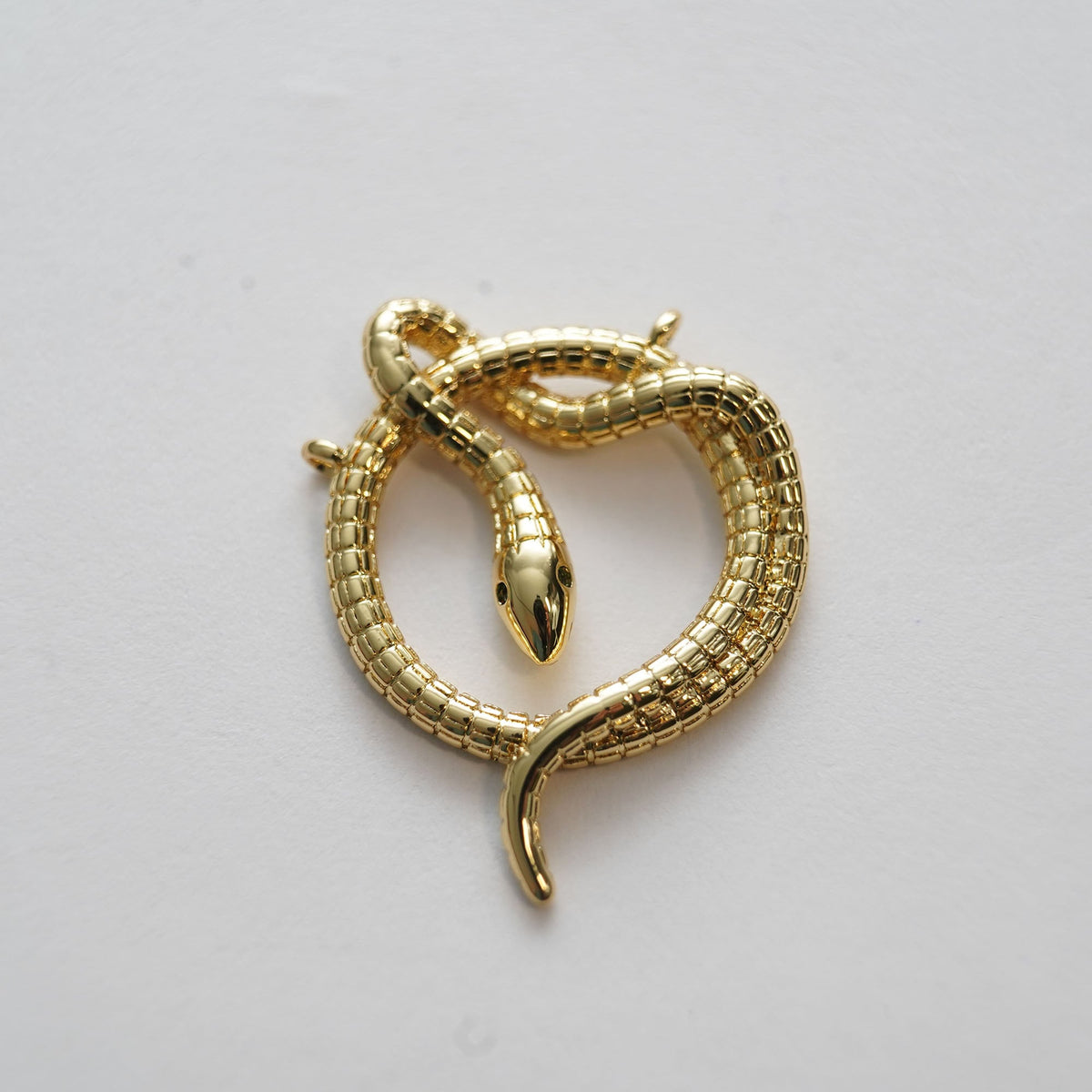 Gold Snake charms,18K Gold Filled CZ Snake Pendant,Silver Snake Charms Bracelet Necklace for DIY Jewelry Making Supply