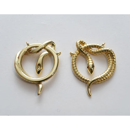 Gold Snake charms,18K Gold Filled CZ Snake Pendant,Silver Snake Charms Bracelet Necklace for DIY Jewelry Making Supply