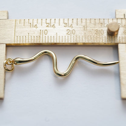 18K Gold Filled Snake Charm Pendant for Jewelry Making