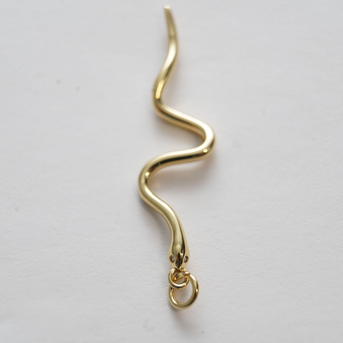 18K Gold Filled Snake Charm Pendant for Jewelry Making