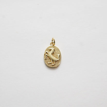 Gold Horse Charms,18K Gold Filled Oval Horse Pendant,Silver Horse Charm Bracelet Necklace for DIY Jewelry Making Supply