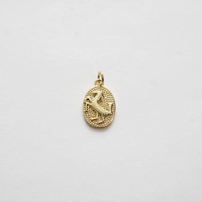 18K Gold Filled Oval Charm Pendant for Jewelry Making