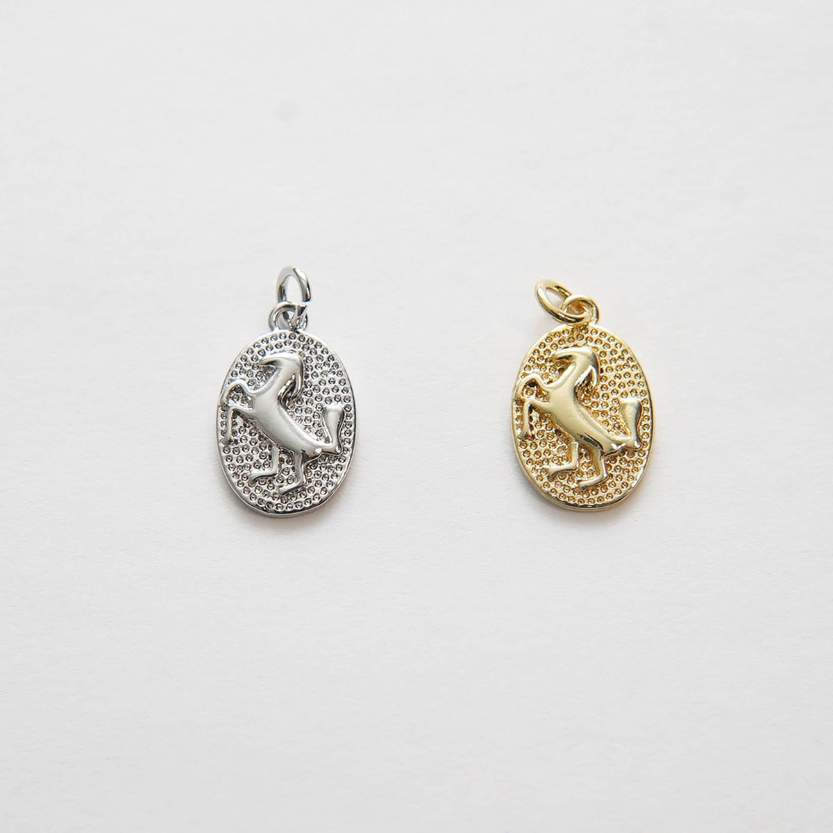 18K Gold Filled Oval Charm Pendant for Jewelry Making