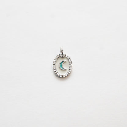 Gold Moon Charms,18K Gold Filled Oval Enamel Moon Pendant,Silver Moon Charm Bracelet Necklace for DIY Jewelry Making Supply