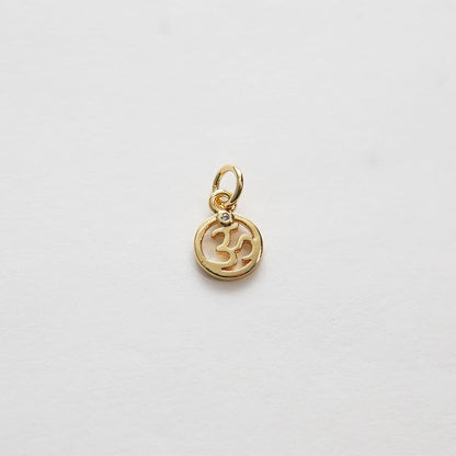 Gold Yoga Charms,18K Gold Filled Om Pendant,Silver Yoga Charm Bracelet Necklace for DIY Jewelry Making Supply