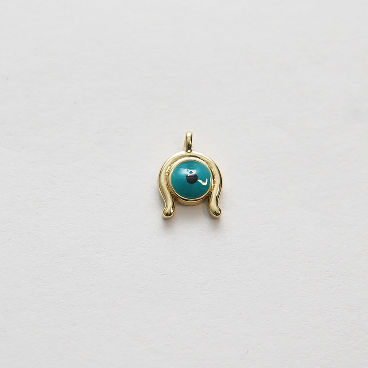 18K Gold Filled Evil Eye Charm Pendant for Jewelry Making