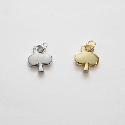Gold Poker Beads Charms,18K Gold Filled Poker Pendant,Silver Poker Charm Bracelet Necklace for DIY Jewelry Making Supply