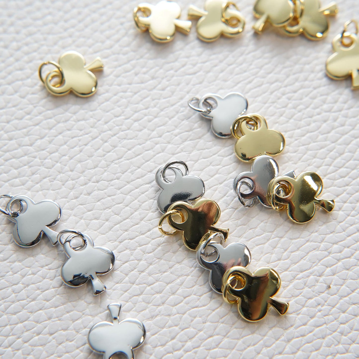 Gold Poker Beads Charms,18K Gold Filled Poker Pendant,Silver Poker Charm Bracelet Necklace for DIY Jewelry Making Supply
