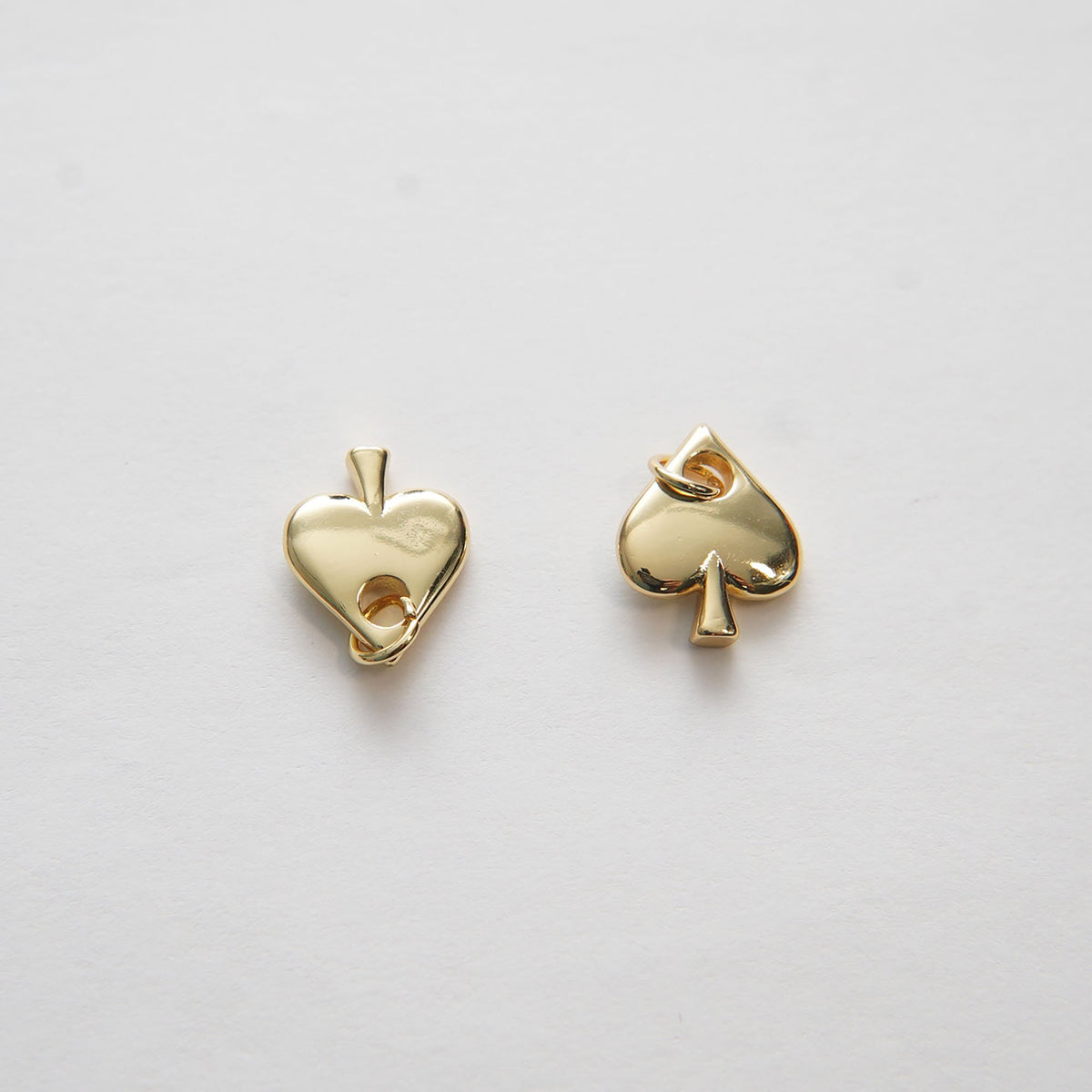 Gold Poker Beads Charms,18K Gold Filled Poker Pendant,Silver Poker Charm Bracelet Necklace for DIY Jewelry Making Supply