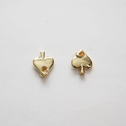 Gold Poker Beads Charms,18K Gold Filled Poker Pendant,Silver Poker Charm Bracelet Necklace for DIY Jewelry Making Supply